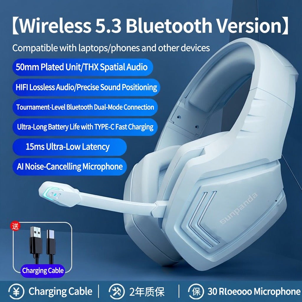 Bluetooth Wireless Gaming Headset for Sports & Running – Over-Ear Headphones
