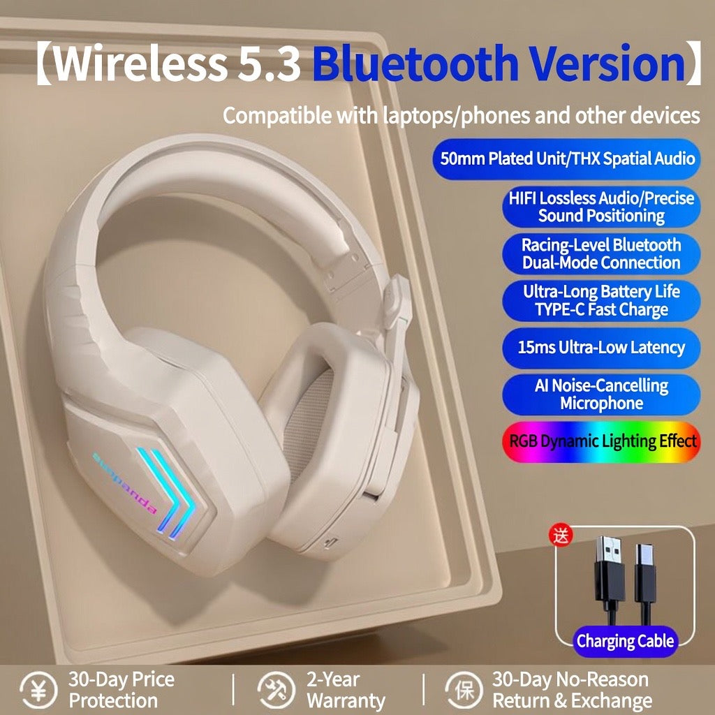 Bluetooth Wireless Gaming Headset for Sports & Running – Over-Ear Headphones