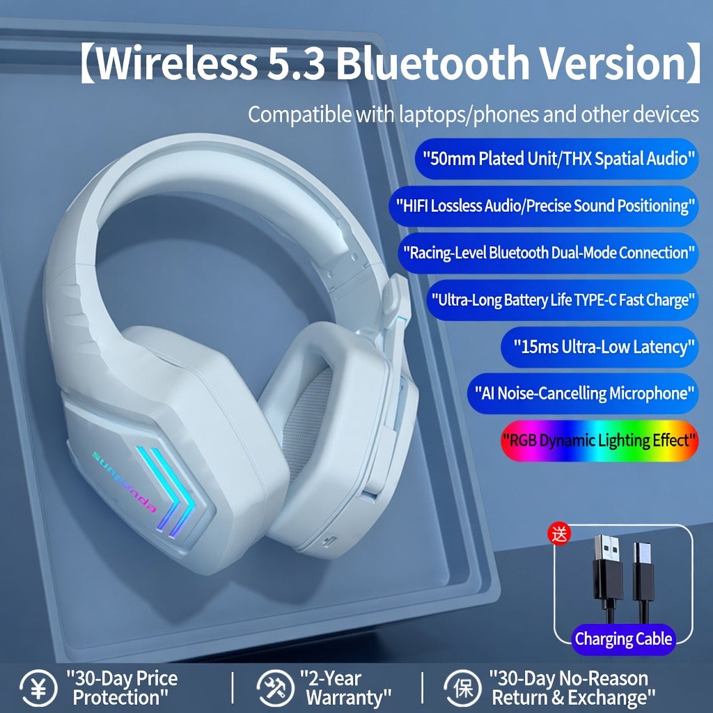 Bluetooth Wireless Gaming Headset for Sports & Running – Over-Ear Headphones