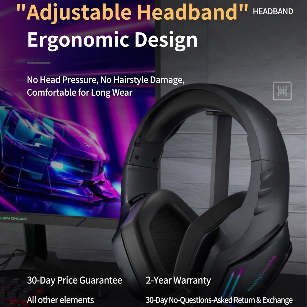 Bluetooth Wireless Gaming Headset for Sports & Running – Over-Ear Headphones