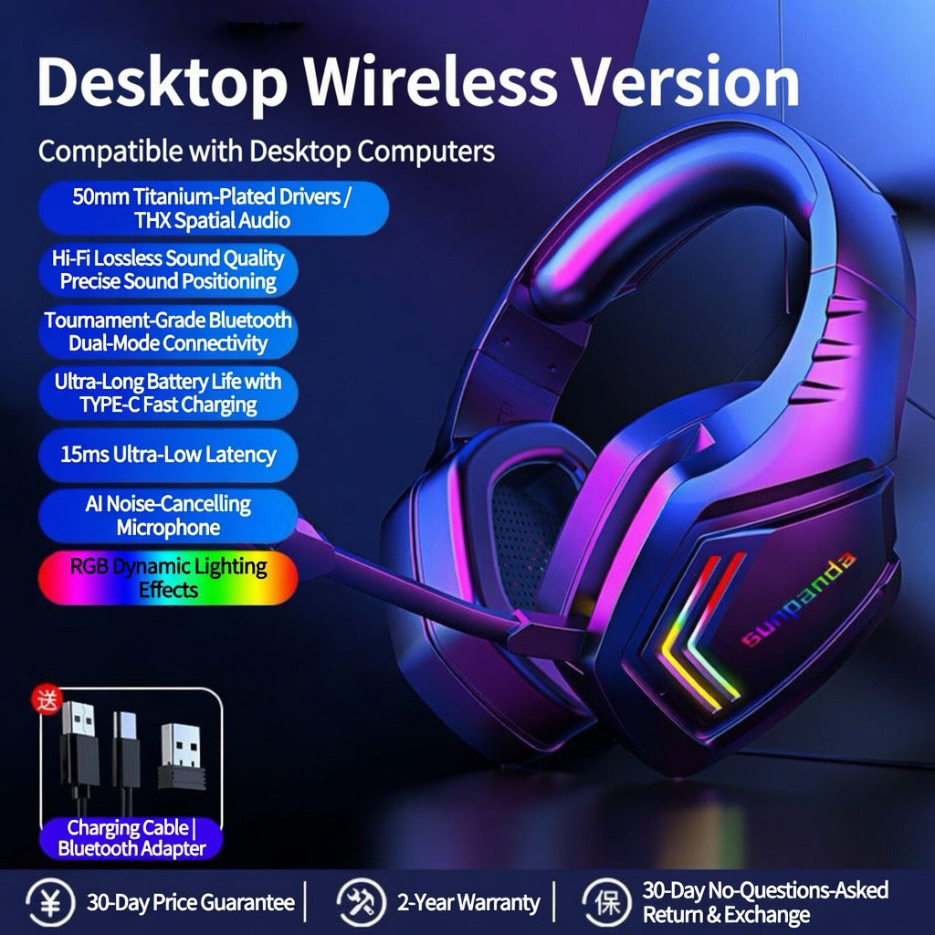 Bluetooth Wireless Gaming Headset for Sports & Running – Over-Ear Headphones