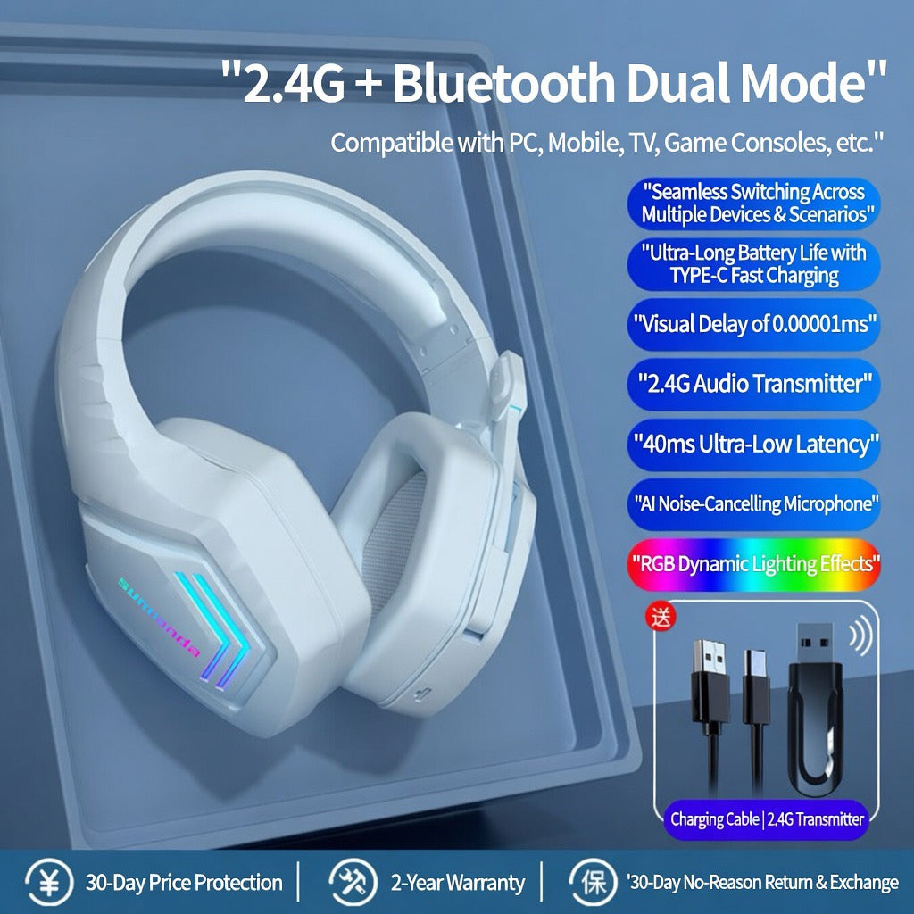 Bluetooth Wireless Gaming Headset for Sports & Running – Over-Ear Headphones
