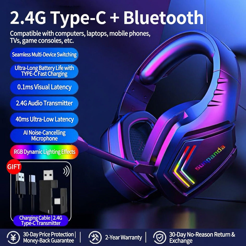 Bluetooth Wireless Gaming Headset for Sports & Running – Over-Ear Headphones