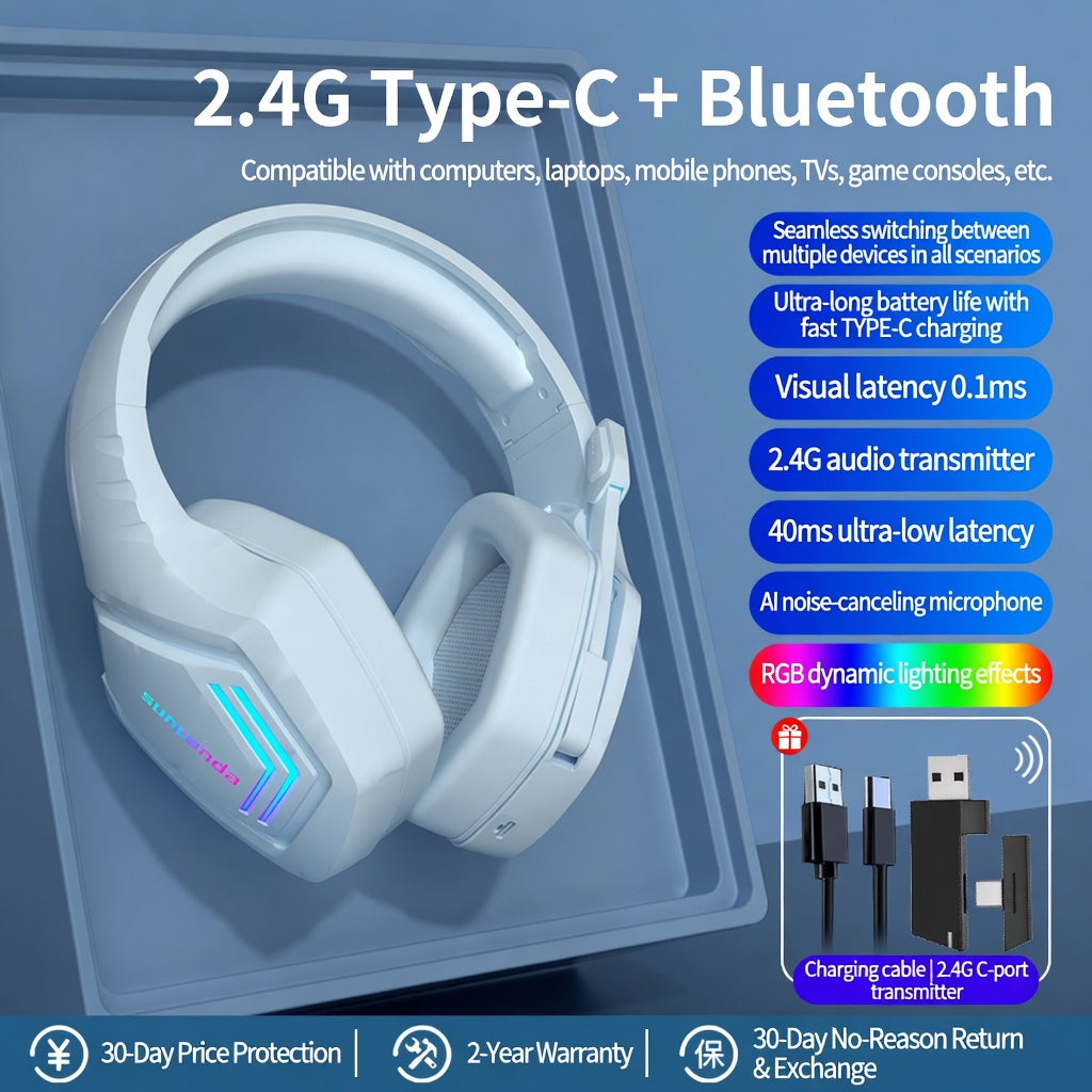 Bluetooth Wireless Gaming Headset for Sports & Running – Over-Ear Headphones