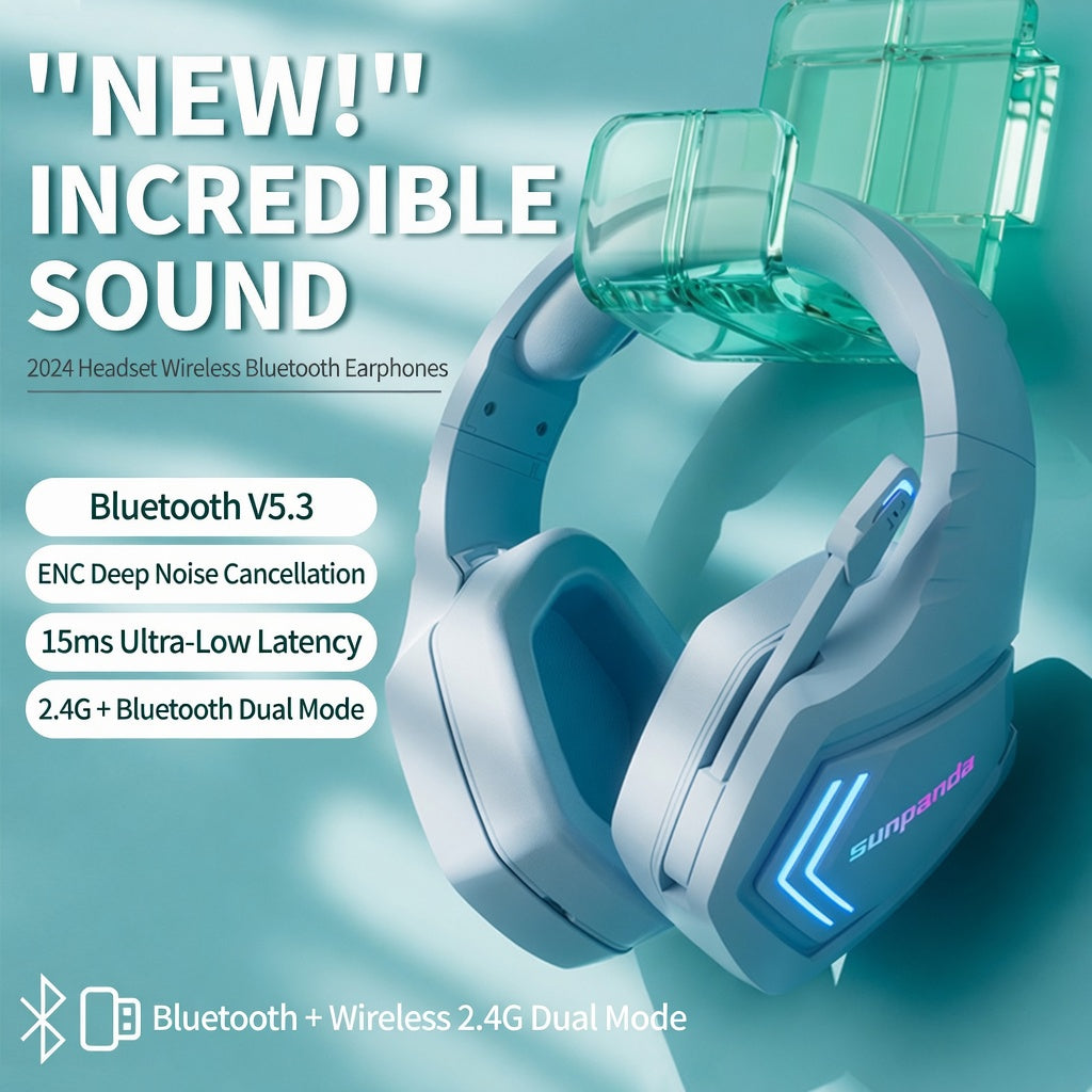 Bluetooth Wireless Gaming Headset for Sports & Running – Over-Ear Headphones
